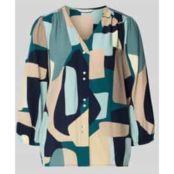 Tom Tailor - Blouse van viscose - Maat 42 - abstract stripe print