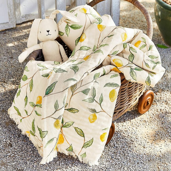 LOBERON Plaid Palerina geel/groen/crème
