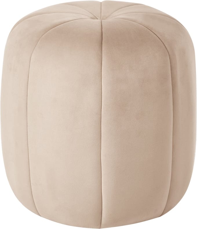SELBY - Poef - Beige - Fluweel