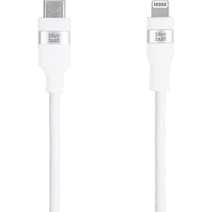 BlueBuilt Usb C naar Lightning Kabel 1,5m Nylon Wit