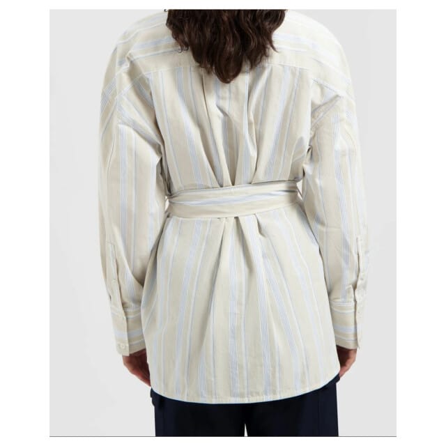 ØlÅf Stripe Tie Shirt Ls Blouses Blauw W200304
