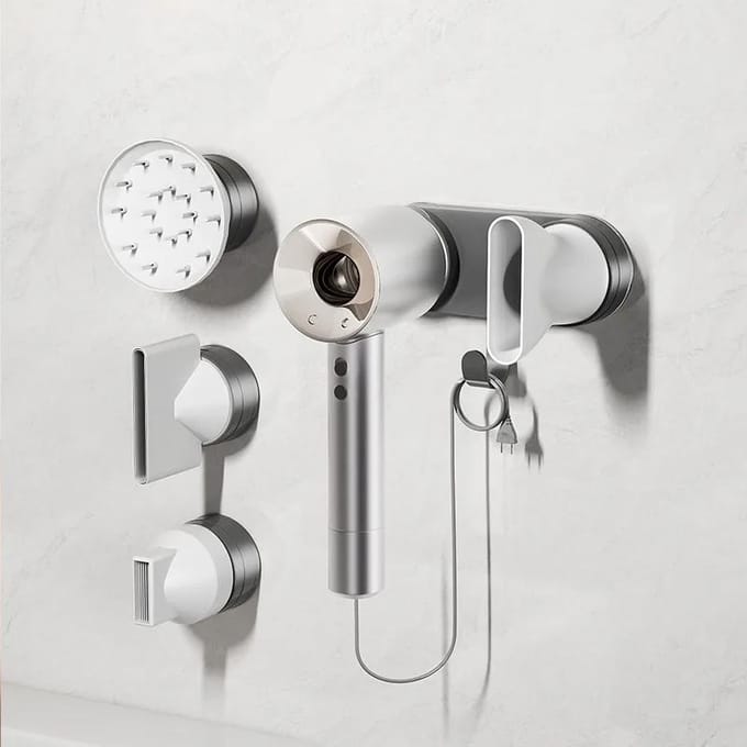 Support de rangement pour sèche-cheveux à ventouse murale Appliquer Laifen Dyson Salle de bain et ameublement de maison Support pour sèche-cheveux non perforé gray