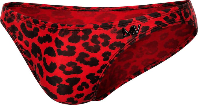 MODUS VIVENDI Leopard Mesh Low Cut Brief Red - MAAT S - Heren Ondergoed - Slip voor Man - Mannen Brief