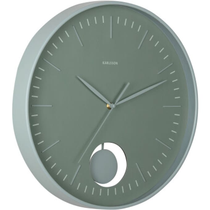 Karlsson Wandklok Grato Pendulum - Jungle groen - Ø40.6cm - Wandklok Modern
