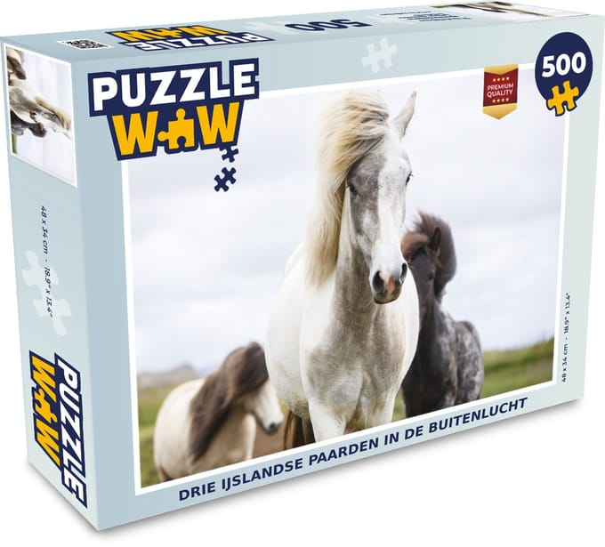 Puzzel Paarden - Wolken - IJsland - Legpuzzel - Puzzel 500 stukjes