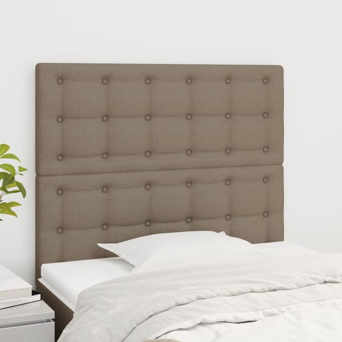 vidaXL - Hoofdbord - taupe - 90x5x118/128 - cm - Stof