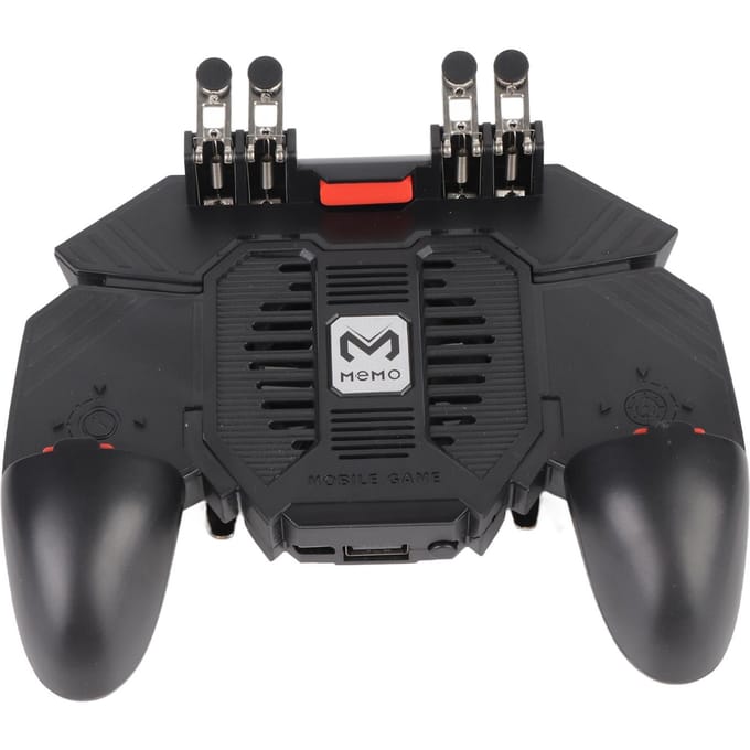 Mobiele Gamecontroller Professionele Gevoelige Besturing 6 Vinger Bediening Gamepad met Koelventilator black