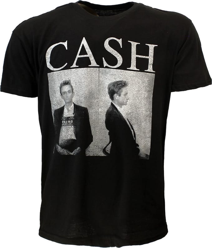 Johnny Cash Mug Shot T-Shirt - Officiële Merchandise - M