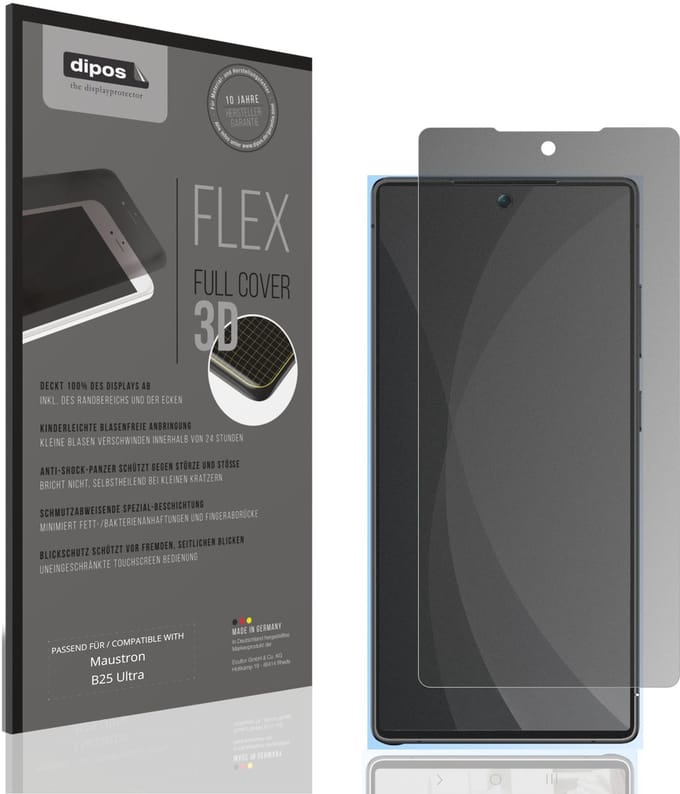 dipos FLEX – Matte Privacy Screenprotector geschikt voor Maustron B25 Ultra | Volledige Schermbescherming | Case-Friendly