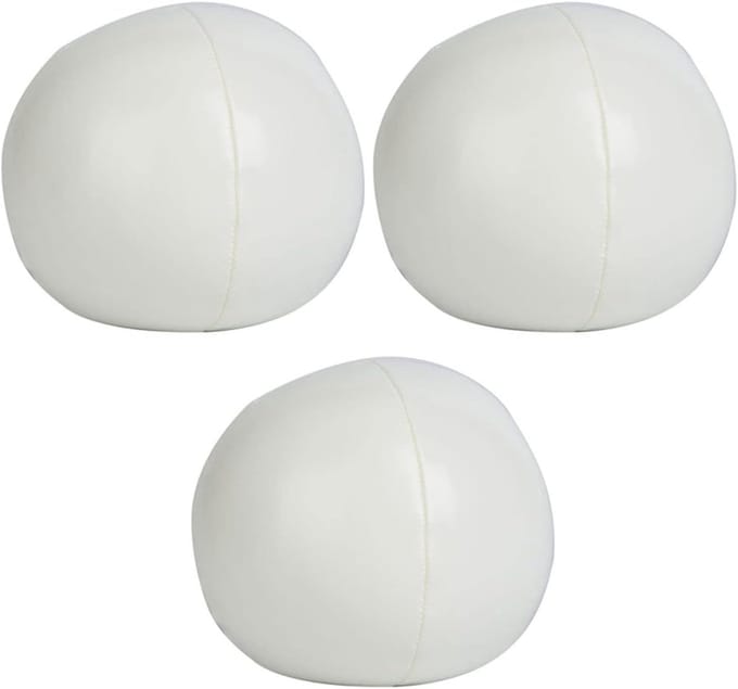 Jongleerballen Set - Balans Trainen - Beginners Oefenen - Zachte PU Materiaal - 6.3cm Diameter - Wit