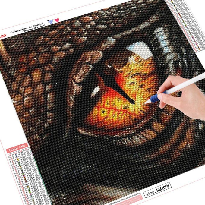Peinture Diamant Ronde Complète Œil d'Animal Mosaïque Diamant Broderie Diamant 5d Vente Image 30x30 brown