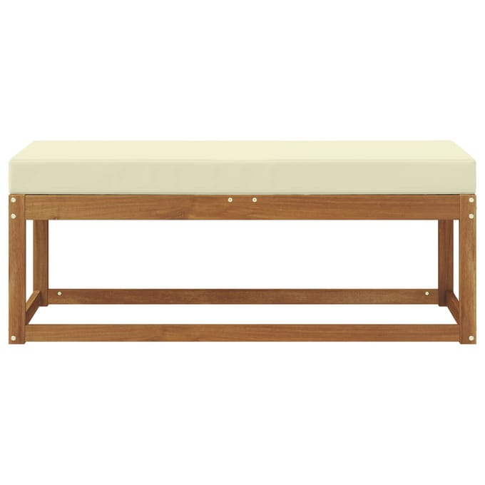 vidaXL - Buiten - Stoolbench - Massief - Acacia - Hout - Natuurlijk - en - Crème