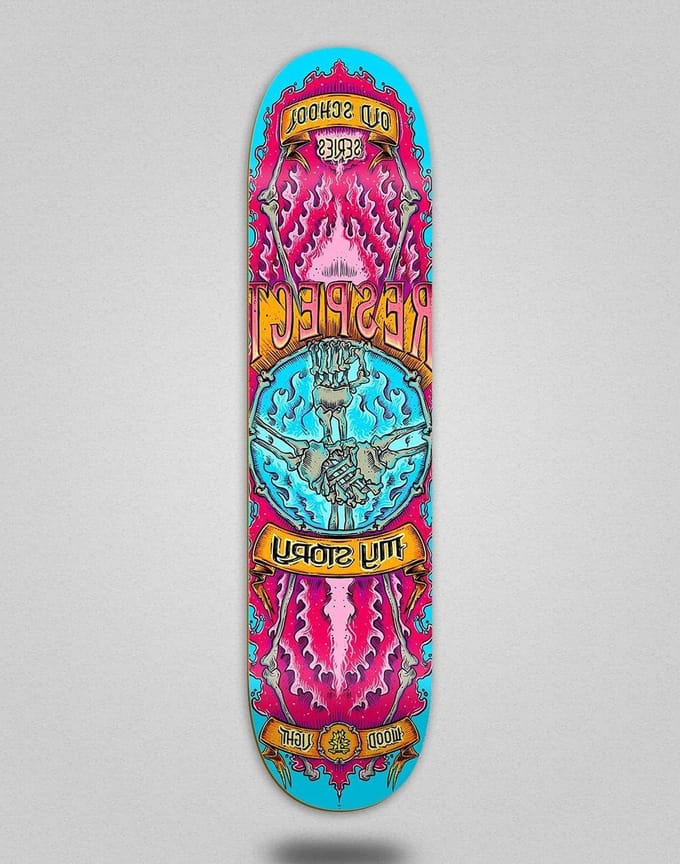 Skateboard Deck - Houten Plank - Straat Tricks - Respect Design - 8.5 Inch - Blauw