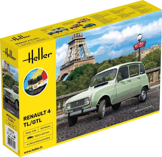 Heller Modelbouwpakket Auto - 56759 Renault 4L Car - Starter Kit Plastic - 1:24 - Modelbouw