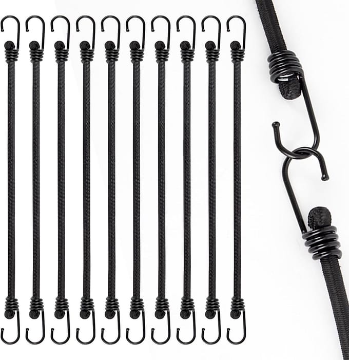 Spanrubber met haken - 60 cm - Robuust en Veilig Bungee Koord