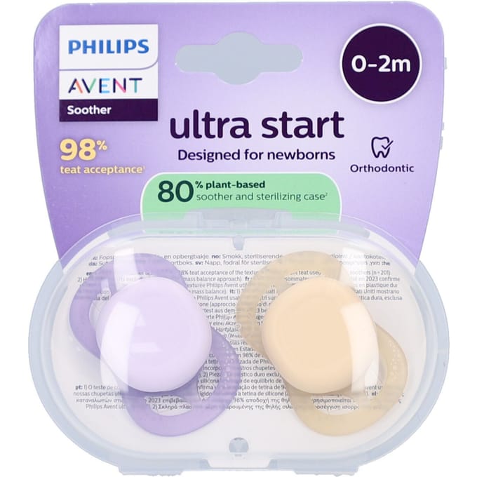 Philips Avent SCF075/11 Ultra Start 0-2M Light Purple/Light Yellow 5 st