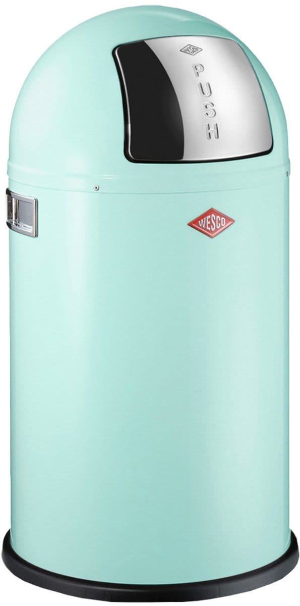 WESCO Pushboy Junior Prullenbak | 22 Liter | Metaal - Mint | Vuilnisbak - Made in Germany