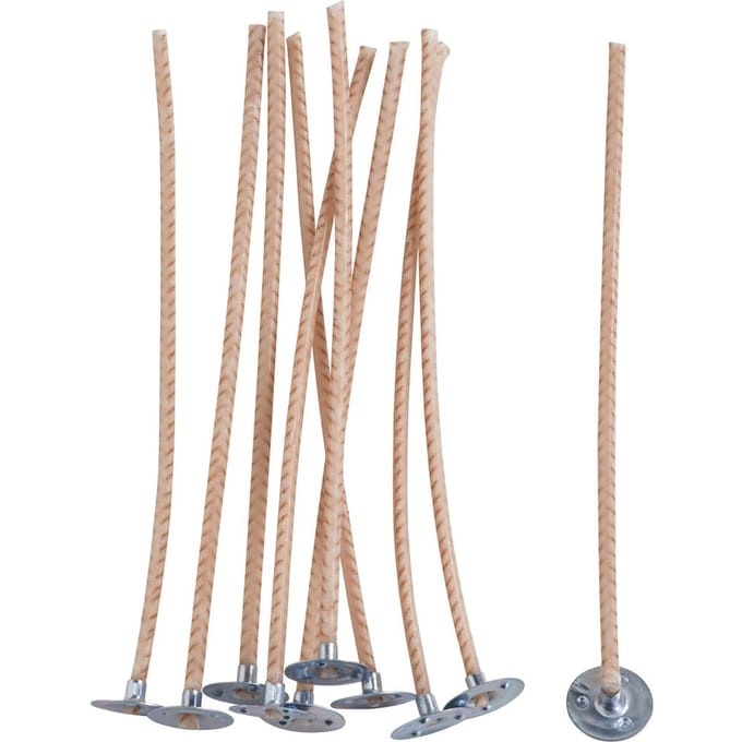 VBS Kaarslont met metalen voet, gewaxt, 10 cm - Natuur