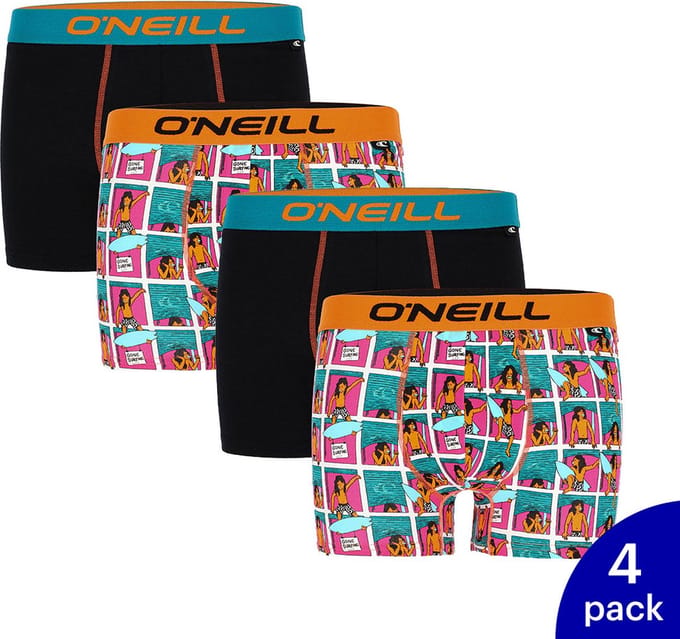 O'Neill - 4-Pack - Fashion Boxers - Allover Print - Heren - comic / zwart - L - 900852