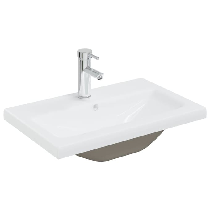 vidaXL - Inbouwwastafel - met - kraan - 61x39x18 - cm - keramiek - wit