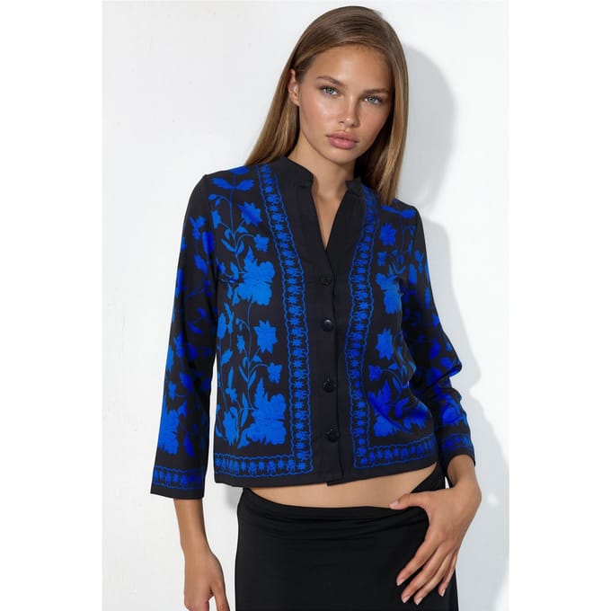 Bloemen Jacquard Knop Jasje