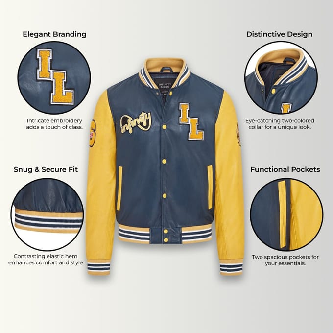 Heren honkbal leren Letterman bomberjack - Ashwood