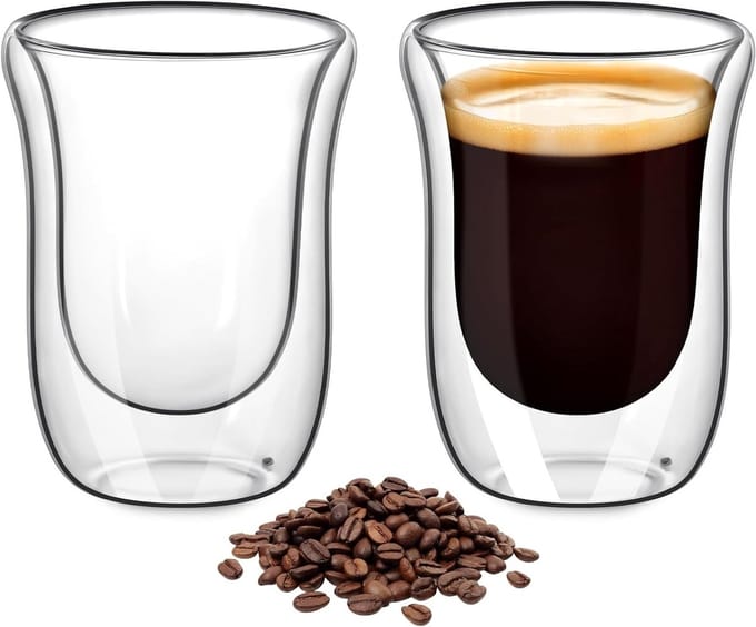 Dubbelwandige Thermoglas Espresso Glazen Set van 2 - 250ml
