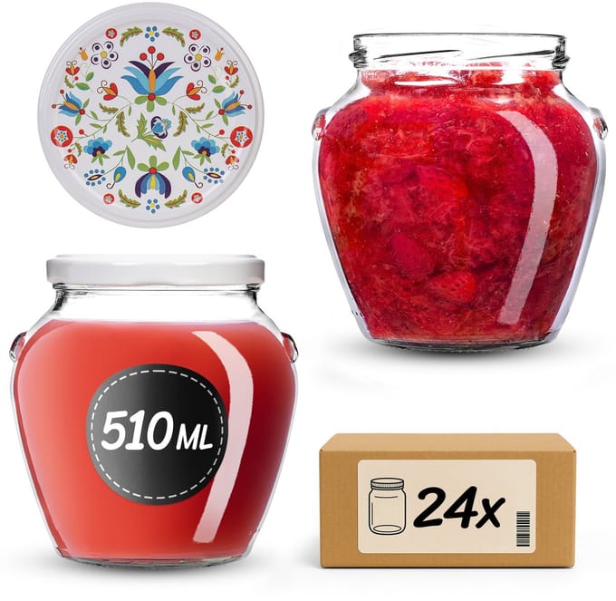 KADAX Inmaakpotten 510 ml fi82 Bloemen 24 stuks