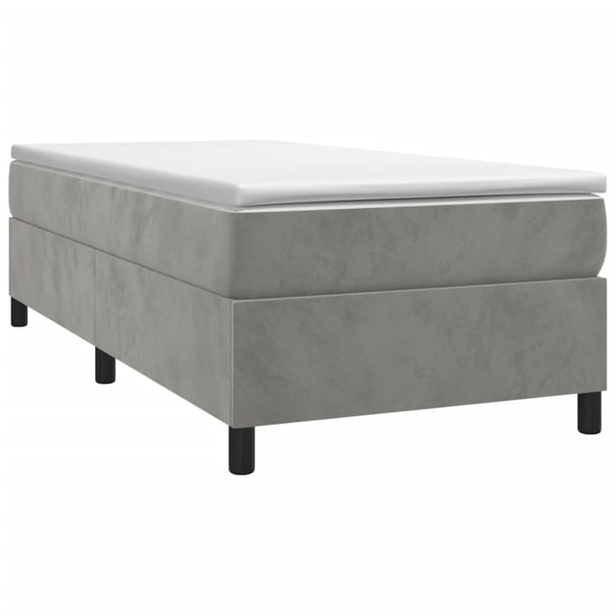 vidaXL - Boxspring - bed - 80x200 - cm - fluweel - lichtgrijs