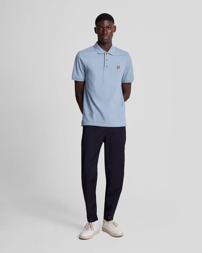 Heren Effen Poloshirt in Blauw