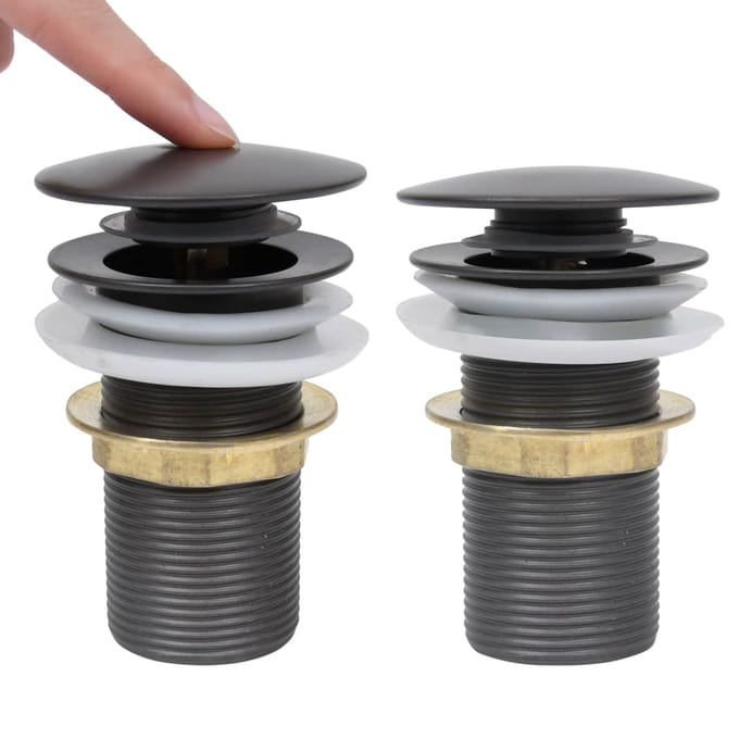 vidaXL - Afvoer - pop-up - zonder - overloop - 6,4x6,4x9,1 - cm - grijs