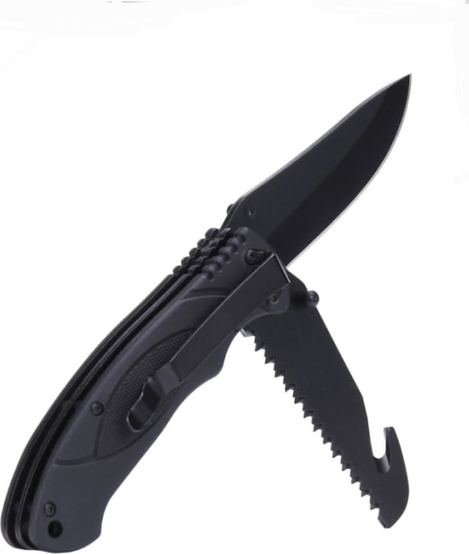 Bushcraft mes zwart - Zakmes - mes