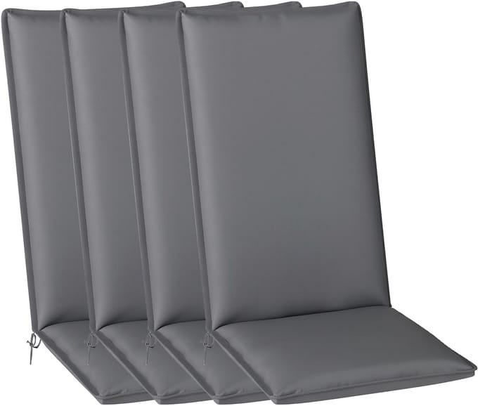Outsunny-Set kussens voor buitenstoelen-Polyester-124x50x5cm-Donkergrijs