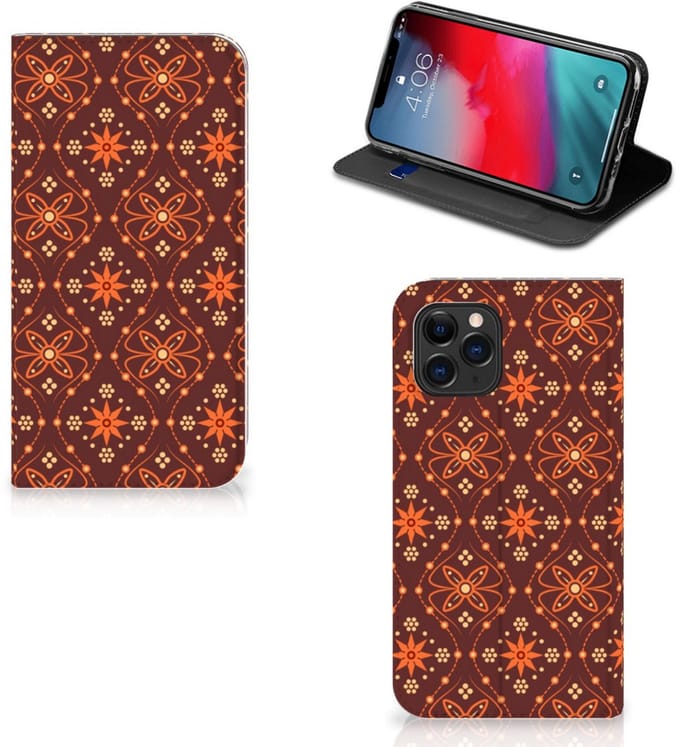 Apple iPhone 11 Pro Hoesje met Magneet Batik Brown