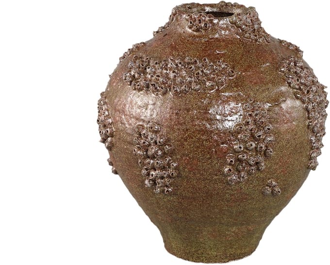 PTMD Deisy Green Ceramic Jar Shaped Vase Rough Coral L