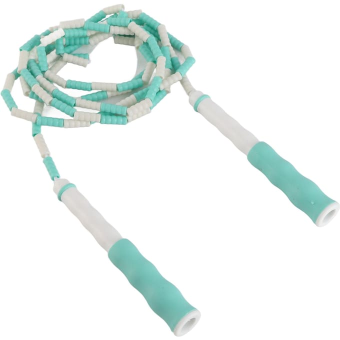 Corde à sauter segmentée Réglable Anti-nœuds Perles Flexible Plastique PP Corde à sauter pour enfants Vert blue