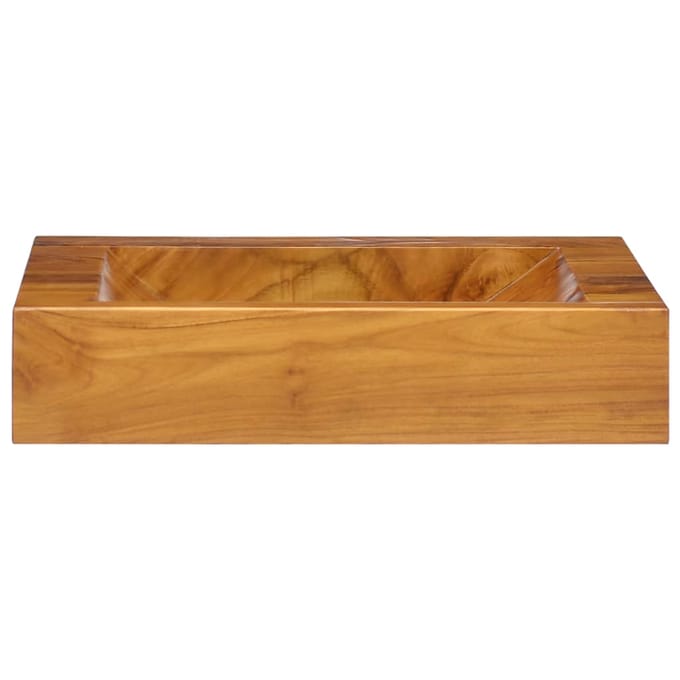 vidaXL - Wastafel - 50x35x10 - cm - massief - teakhout