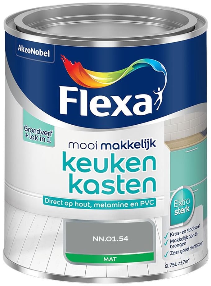 Flexa - Mooi Makkelijk Keukenkasten Mat - Nn.01.54 - Mengverf - 750 Ml