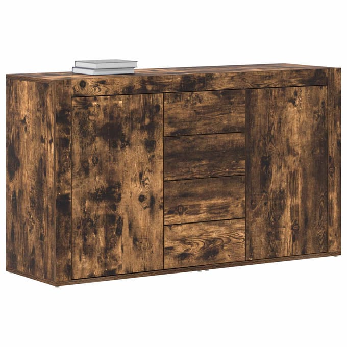 vidaXL - Dressoir - Rook - Eiken - 120 - x - 36 - x - 69 - cm - Bewerkt - hout
