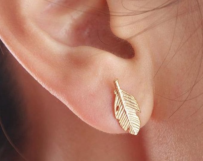 Blad oorbellen | goud gekleurd