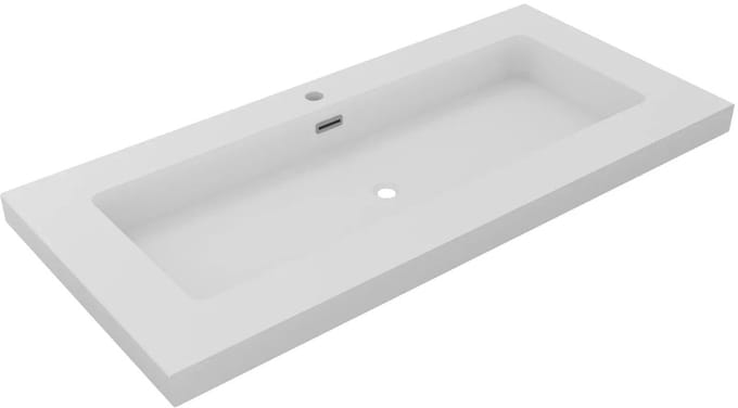 DutchLine - Atlanta Wastafel 100 - Mat Wit - 1 Kraangat