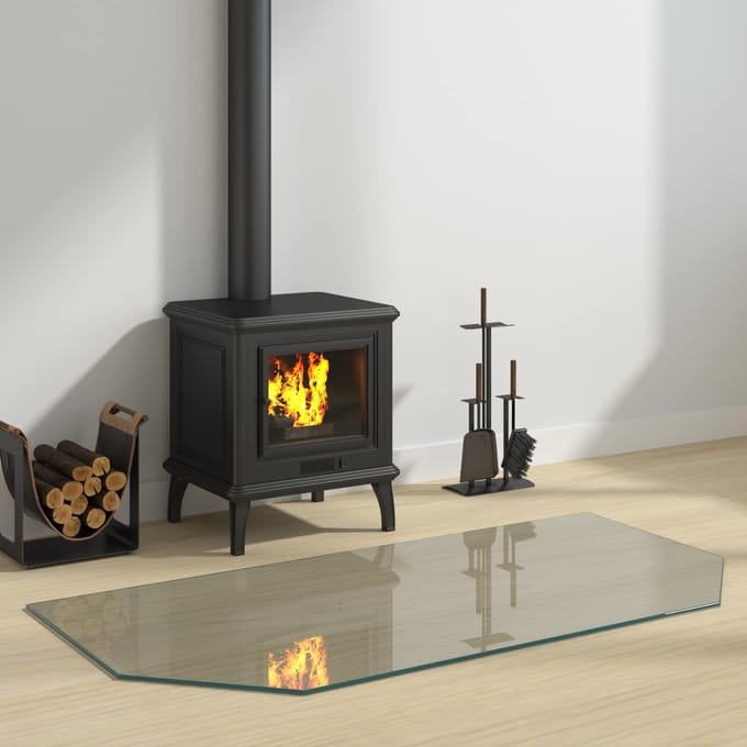 vidaXL Vuurplaats Glazen Plaat Transparant 120 x 60 cm Glas