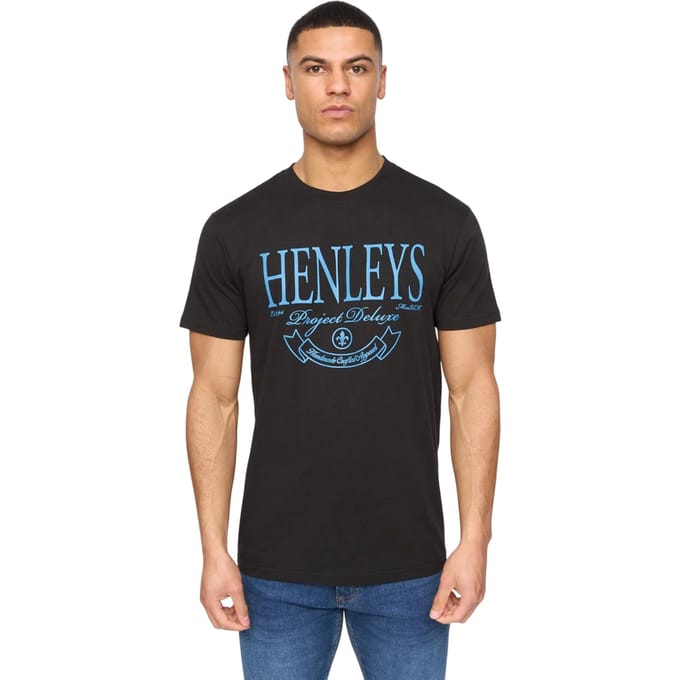 Henleys Heren Henbank T-Shirt (Zwart)
