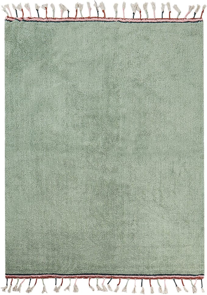 CAPARLI - Vloerkleed - Lichtgroen - 140 x 200 cm - Katoen