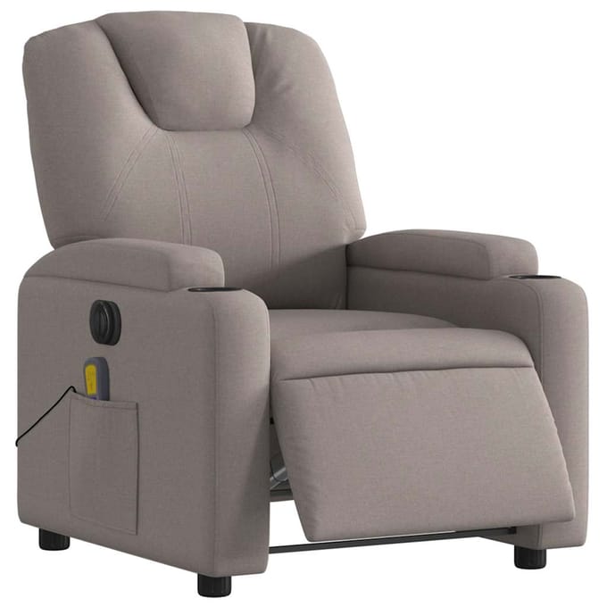 vidaXL - Massagestoel - elektrisch - verstelbaar - stof - taupe