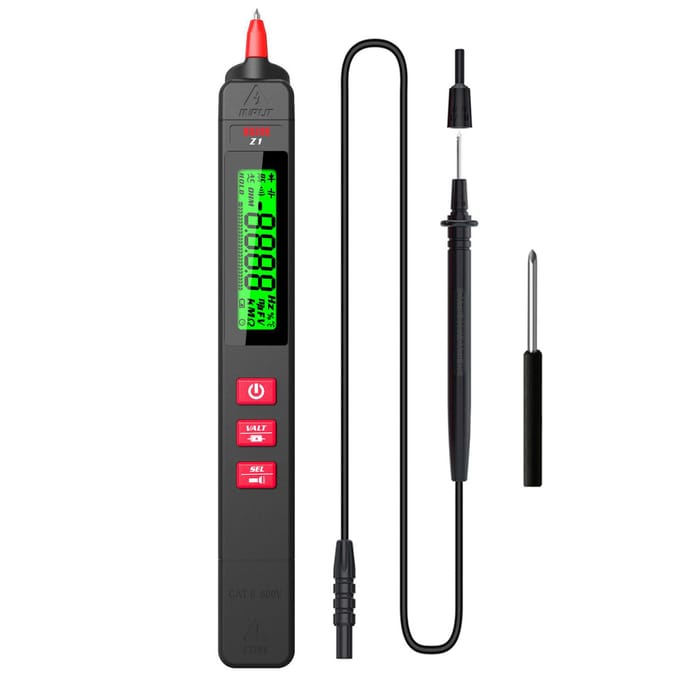BSIDE Z1 Multimeter LCD Digitale Tester Smart Pen Type Spanningsdetector 2000 Tellingen DC/AC Spanning zwart