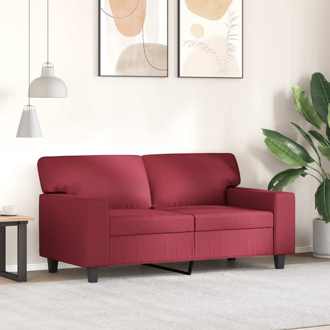 vidaXL - Tweezitsbank - 120 - cm - kunstleer - wijnrood