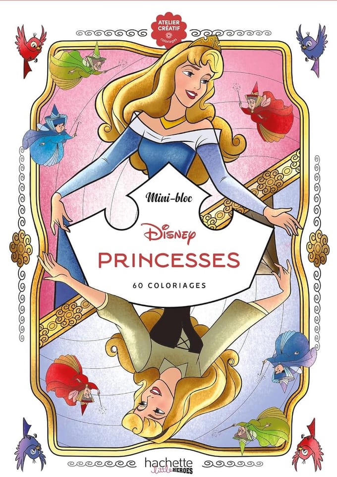Mini-bloc Disney Princesses - klein kleurblok voor volwassenen en kinderen