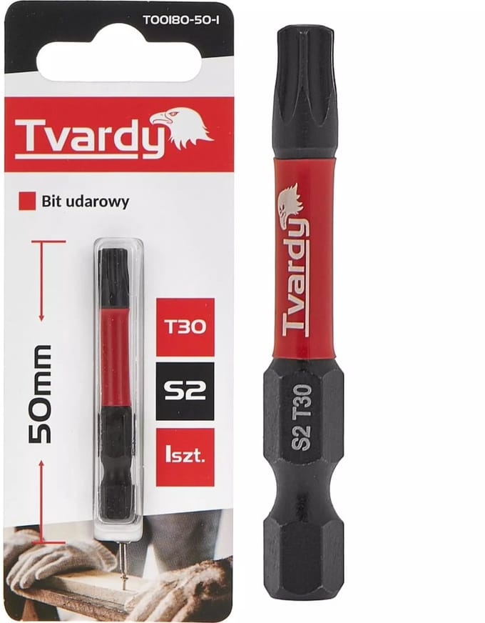 Tvardy Impact bit T30 - S2 staal - 50mm - Magnetische punt - Versterkte constructie