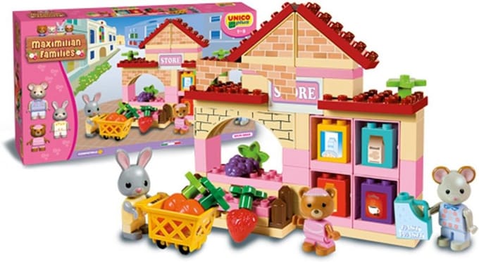 Bouwset Mini-markt - Constructie Speelgoed - Kinderen Spelen - Compatibel met bekende blokken - 60 Delen - Multicolor